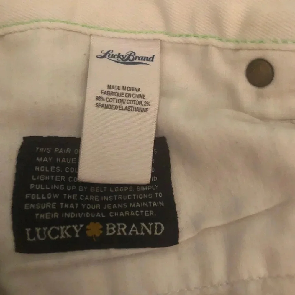 Lucky BRAND Sz 12/31 Cream "Abbey Double Roll Shorts" Women's Jeans Shorts - Picture 5 of 7